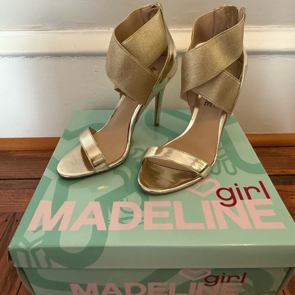 Madeline Elegant Gold Heels